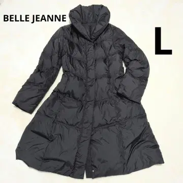 BELLE JEANNE 다운 자켓 롱 코트 블랙 L 숄카라
