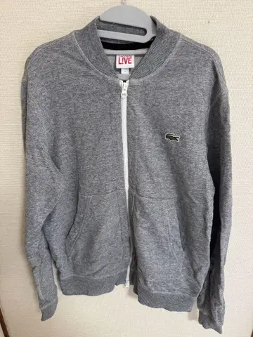 LACOSTE L!VE 그레이 집업 맨투맨 S