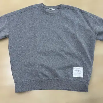 ZARA 인터락 라벨 스웨트 셔츠 사이즈 M 그레이