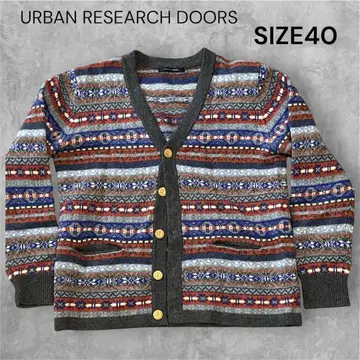 URBUN RESEARCH DOORS 가디건 상의 노르딕 무늬