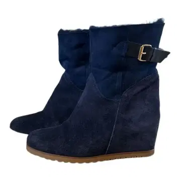 FABIO RUSCONI 벨루어 인힐 무스탕 부츠 웨지