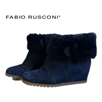 FABIO RUSCONI 벨루어 인힐 무스탕 부츠 웨지