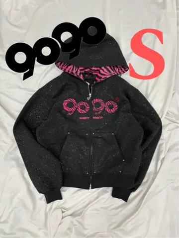 9090 girl OG Logo Glitter Zip Hoodie