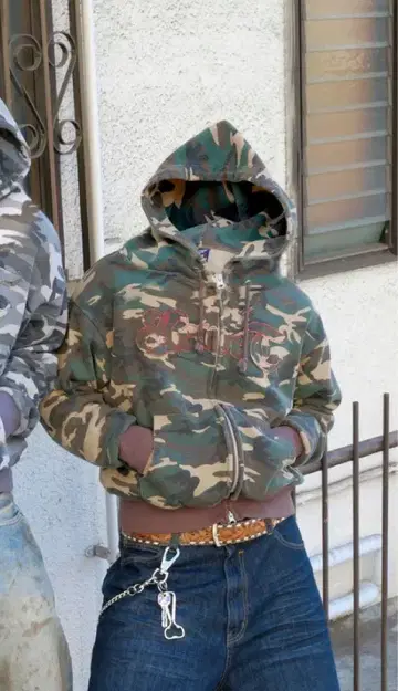 BELVET 카모플라쥬 서멀 후디 후드티