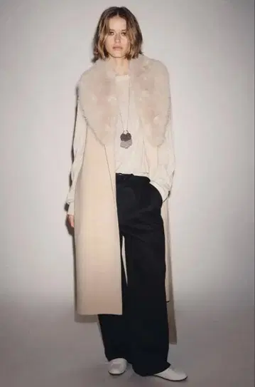 ZARA zara ZW COLLECTION 인조 모피 칼라 베스트