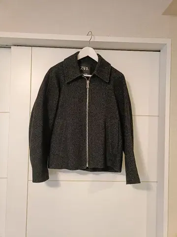 ZARA 헤링본 무늬 자켓 다크 그레이