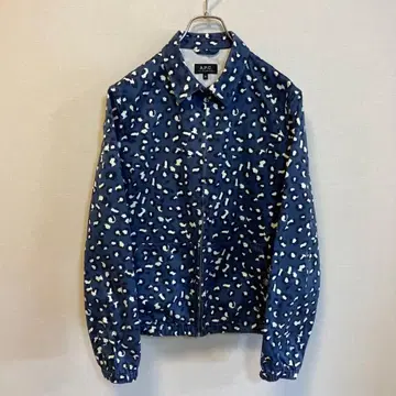 아페쎄 자켓 레오파드 무늬 레오파드 지퍼 블루 사이즈 M