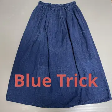 BLUE TRICK 네이비 플레어 스커트 데님 스커트