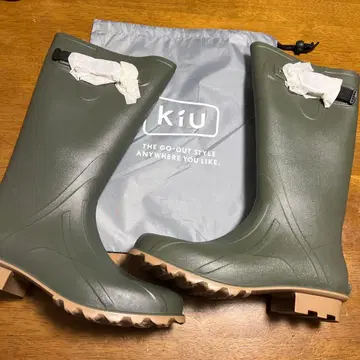 새상품 kiu 방수 장화 L 사이즈 올리브 그린 접이식