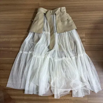Sons de mode 플레어 스커트 베이지 x 화이트