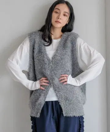 LOWRYS FARM 로리즈팜 샤기 ZIP 베스트 579528