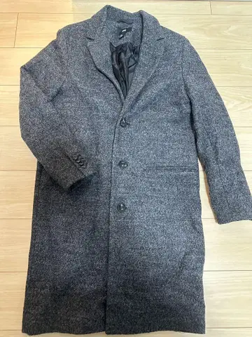 H&M 그레이 체스터 코트 울 혼방