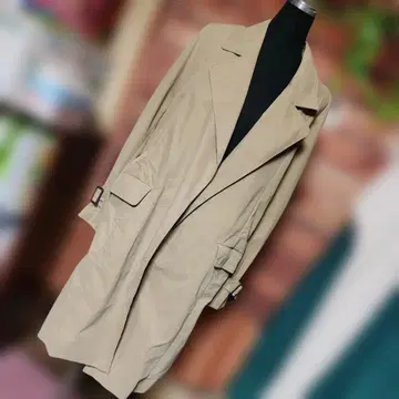 베이지 트렌치코트 롱 기장