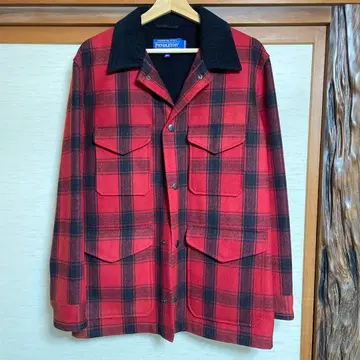 PENDLETON 울 자켓 레드/블랙 체크 L 사이즈