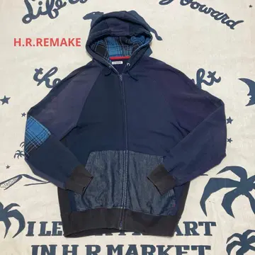 H.R.REMAKE 패치워크 집업 후드 맨투맨