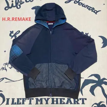 H.R.REMAKE 패치워크 집업 후드 맨투맨