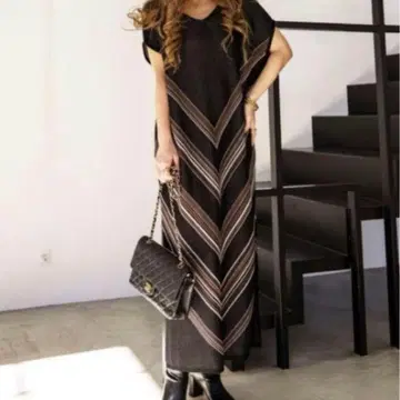 GlamLips 립스 자카드 마블 원피스 맥시 길이 F