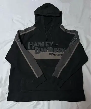 할리 데이비슨 후드 부착 후드티 XL 블랙