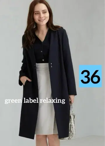 그린 라벨 릴랙싱 더블 크로스 노 라펠 코트 36