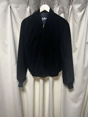 블랙 스웨이드 봄버 자켓