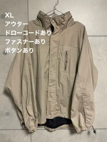 베이지 아웃도어 자켓 XL 가을 옷 드로 코드 남성용 구제 의류
