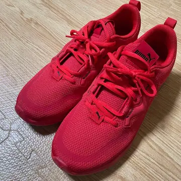 PUMA SOFTRIDE 소프트 남성용 레드 스니커즈 27cm