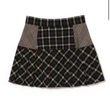 andmary Coco check pleats skirt