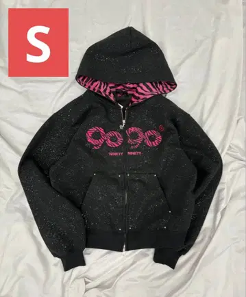 9090 girl OG Logo Glitter Zip Hoodie