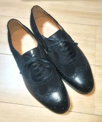 [ 미사용 ] 바르바네라 8 (26~26.5cm) 블랙 가죽 & 스웨이드