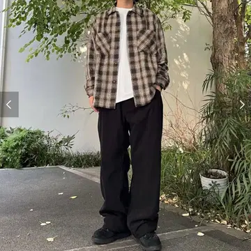 옴브레 체크 셔츠