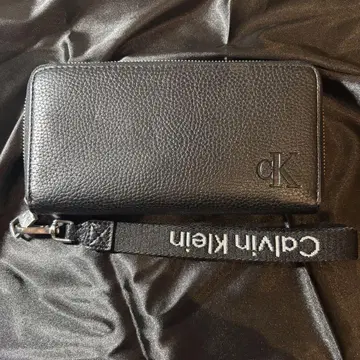 미사용 Calvin Klein 장지갑 남성용 로고 CK 가죽