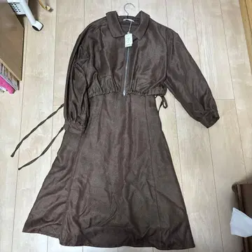 브라운 3L 롱 원피스