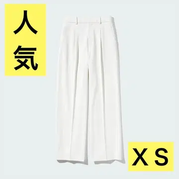 [ 인기 ] UNIQLO 턱 와이드 팬츠 XS 화이트