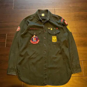 50s BSA 보이 스카우트 셔츠 바닥 인디언 헤드