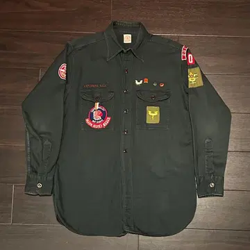 50s BSA 보이 스카우트 셔츠 바닥 인디언 헤드