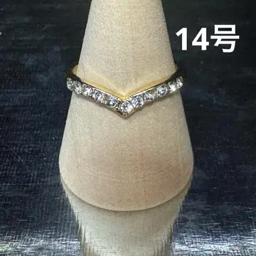 빈티지 패션 반지 골드 14호 웨이브 반지 스톤