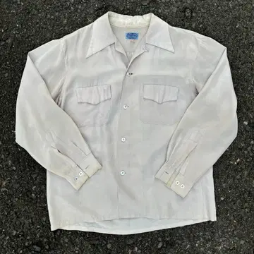 40s-50s Pilgrim 아세테이트 나일론 셔츠 쉘 버튼