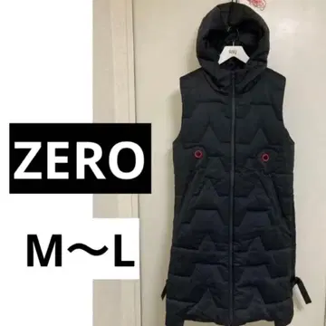 블랙 후드 부착 롱 다운 베스트 M~L 사이즈 워셔블