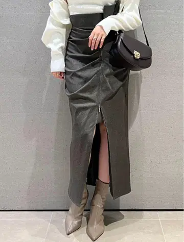 SNIDEL 지퍼 슬릿 타이트 스커트 ( GRY )