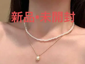 Leja 펄 투체인 목걸이 골드 [ 새상품 미사용품 ]