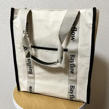 Bayflow 오토나카츠 로고 테이프 토트 블랙