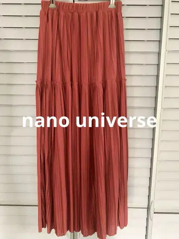 nano universe 맥시 길이 롱 플리츠 스커트 빨간색