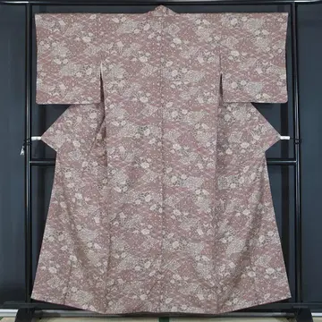 사라사 문양 적자색 순수 실크 염색  캐주얼 155cm a686