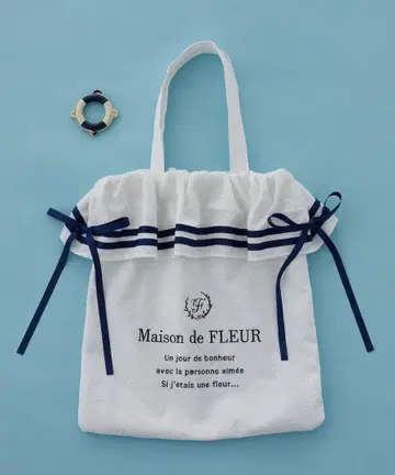 Maison de FLEUR 라인 리본 자카드 토트백