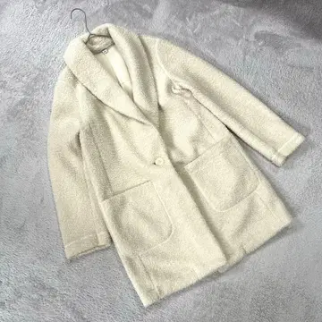 새상품급 [유니클로] (M) 보아 롱 자켓 아이보리 캐주얼