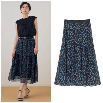 23SS ANAYI 아나이 모자이크 레오파드 캉캉 스커트 38 올 패턴