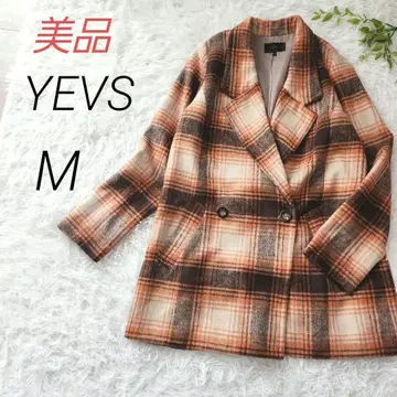 새상품급 [ YEVS ] 이브스 체크 무늬 더블 브레스트 자켓 M 피코트