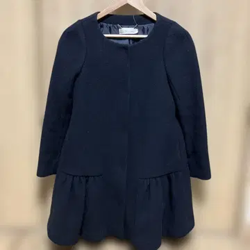 [ Snidel 스나이델 ] 노카라 블랙 코트 좌우 포켓 있음