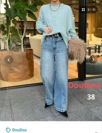 DouDou 와이드 데님 38