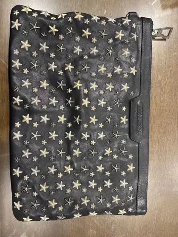 JIMMY CHOO 블랙 가죽 클러치백